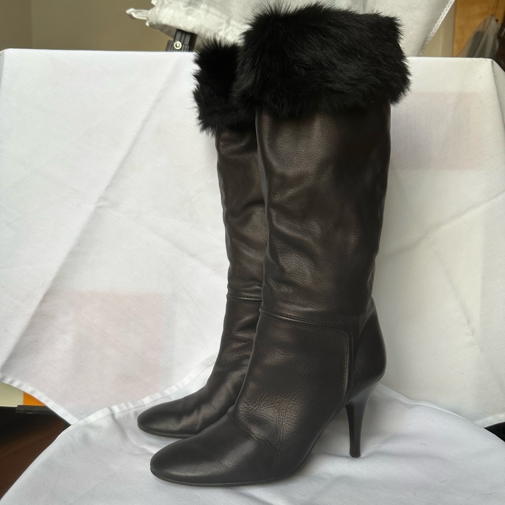 Giuseppe Zanotti Black Fur Heeled Boots